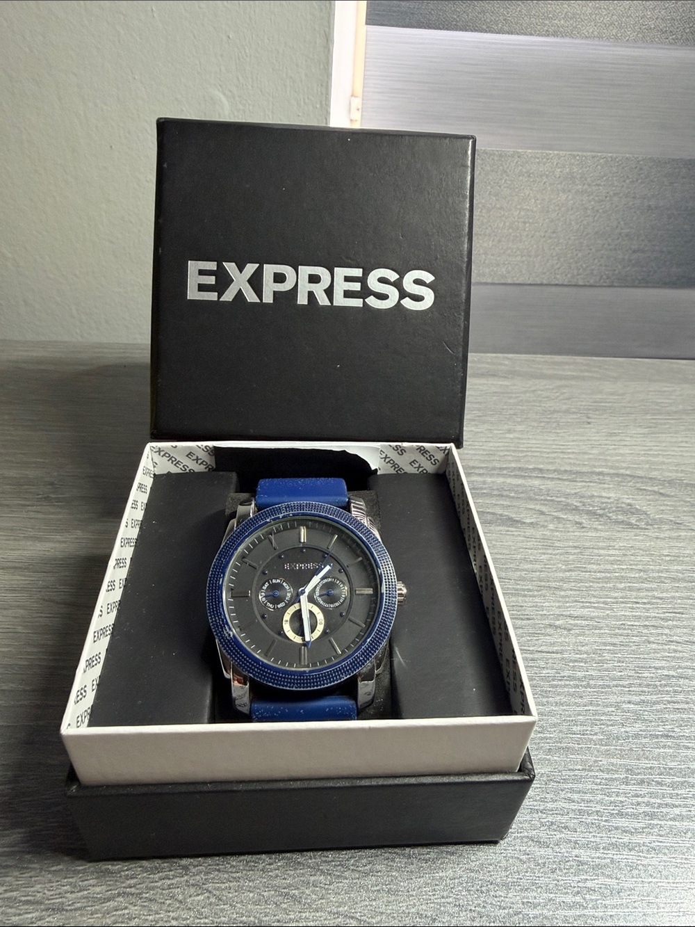 Express Men's Blue and Black Chronograph Watch